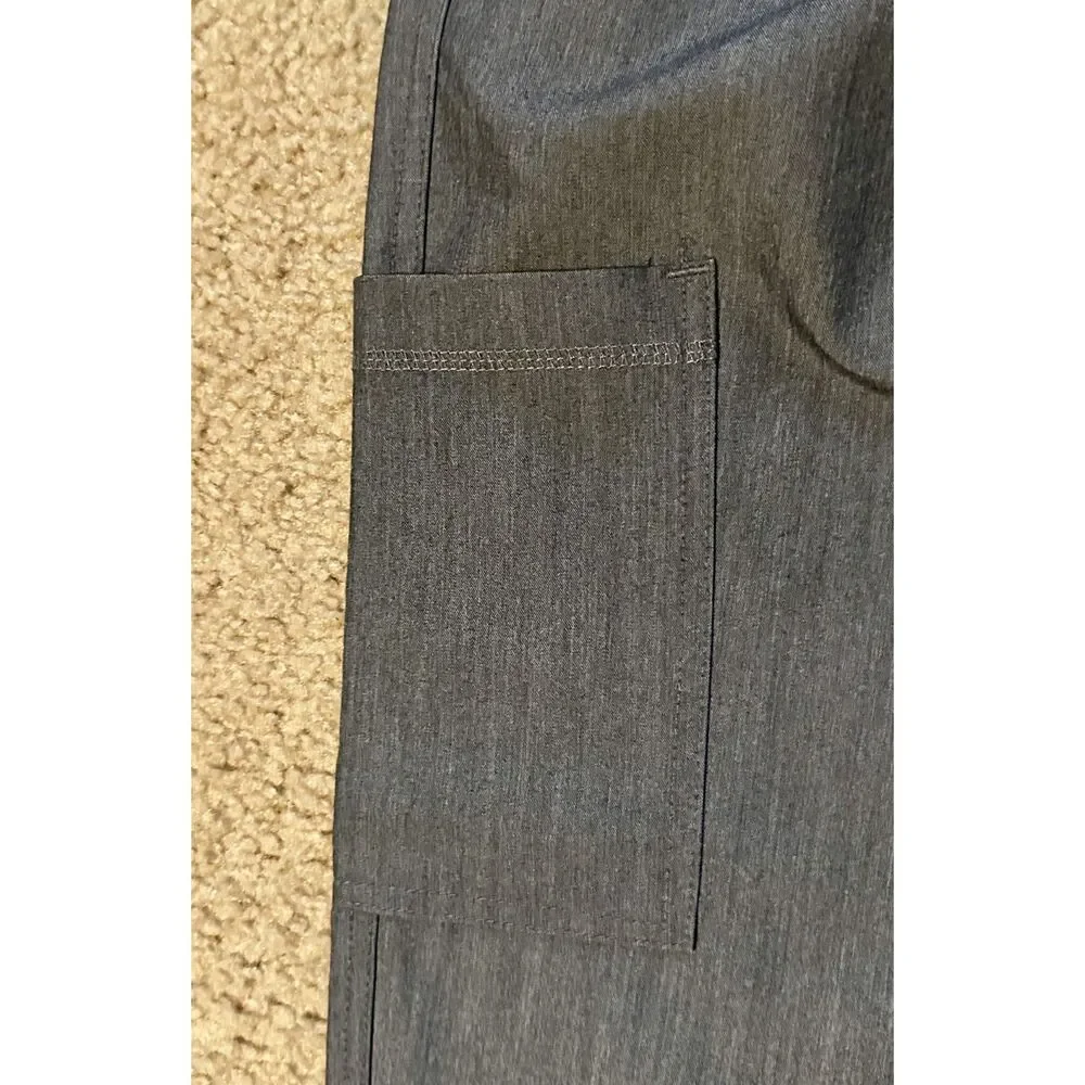Med Couture Scrub Pants Dark Grey / Slate Size Small with Pockets Elastic Waist - Picture 7 of 9